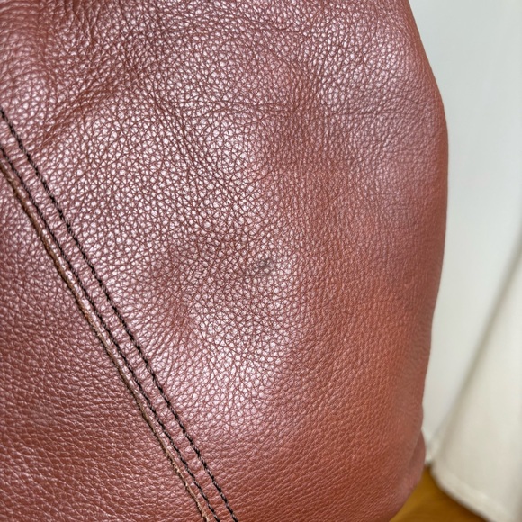 LUCKY BRAND Genuine Leather Large Boho Whipstitch Hobo Shoulder Bag Purse - Picture 7 of 16